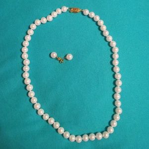 New White pearl necklace set